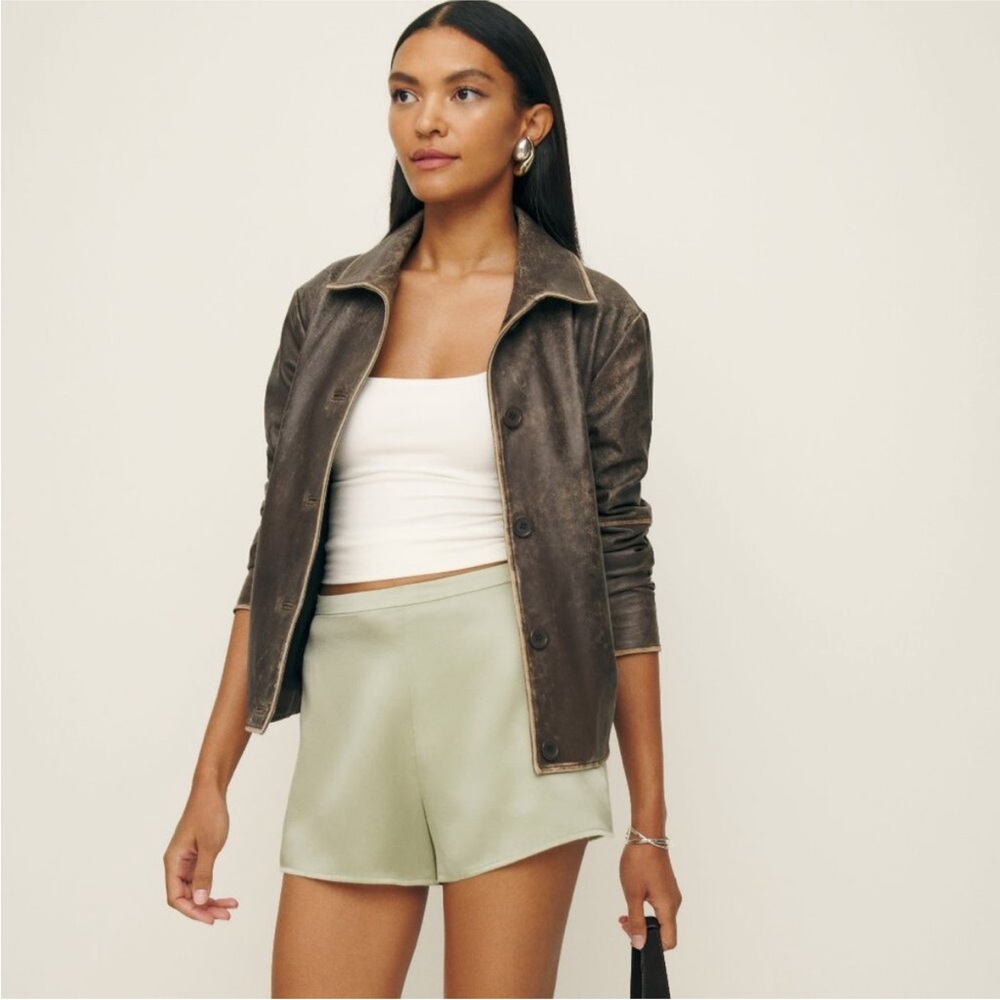 reformation chloe silk shorts